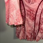 SheIn Pink and Red Print Long Sleeve Corset Lined Sweetheart Neck Dress Photo 3