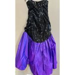 Vintage 80s Flirtations by Alfred Angelo Black Purple Sequin Prom Dress Party S Photo 6