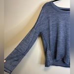 Athleta  Heathered Blue Blissful Bilateral Zip Long Sleeve Top Sz L Photo 6
