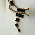 Free People NWT Lately Necklace Black Gold Boho π€π Photo 2