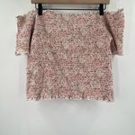 H&M Blouse Size Extra Large NWT Smocked Off the Shoulder Floral Summer Pink Photo 1