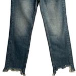 Free People Jeans Womens Size 24 Blue Mid Rise Medium Wash Raw Hem Straight Leg Photo 5