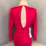 BCBGMAXAZRIA Brand New with Tags Hot Pink BCBG MaxAzria Long Sleeve Ruched Bodycon Dress Photo 2