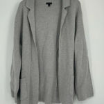 Talbots Gray Open Wool Blend Knit Cardigan Size XL Business Casual Minimalist Photo 0
