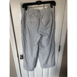 Talbots Stripped ankle pants size 2 wide leg high rise cotton blend Photo 2