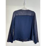 Style & Co . Jacket Side Zip Motto Women’s Blue Size Large Long Sleeve Photo 3