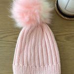 Lovr 2 Design Knit Beanie with Faux Fur Pom Pink Photo 4
