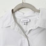 Topshop [] White Cotton Long Sleeve Buttoned Cuff Tunic Oversized Shirt Size 14 Photo 9