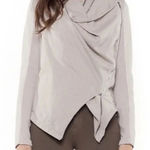 BLANK NYC  Gray Drapey Vegan Leather Moto Jacket Women’s XS Photo 0