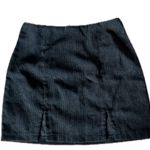None Black Velvet Ribbed Mini Skirt Photo 0