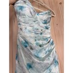 Lulus NWT  Alaiya Mint Floral Strapless Lace-Up Midi Dress Banquet Gala Party XS Photo 3