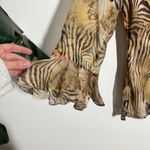 Vintage 90s Y2K Silk Babydoll Top Women M Brown Zebra Floral Bratz Going Out Size M Photo 4