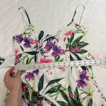 Guess Antoinette White Pink Tropical Floral Open Back Summer Dress Sz M Maxi Sun Photo 5