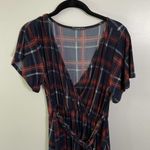 West Kei Plaid V Neck High Low Dress Photo 2