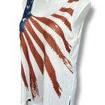 Nextmia Womens Tank Top Shirt American Flag Sleeveless Pullover Beige Red Blue Size 18 Photo 4