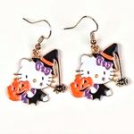 Sanrio HK witch earrings spooky halloween hello kitty cute pumpkin drop dangle gift new Photo 2