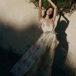 Doen Aurelie Strapless Smocked Ruffle Maxi Dress Sweet Gardenia Medium Photo 7