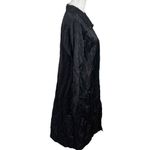 Eileen Fisher Rumpled Trench Coat Women’s Size Small Black Cotton Nylon Metallic Photo 4