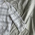 Habitat  Top Womens Medium White Black Plaid 3/4 Sleeve Textured Lagenlook Art Photo 10