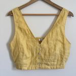 Madewell  Linen Gwen Crop Vest Top Size 6 Yellow Photo 1
