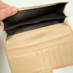 Gucci GG Canvas Wallet Purple Monogram Beige Leather Trim Snap Closure Photo 9