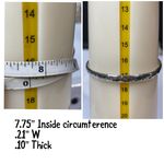 Sterling Silver Dimple Hammered Band Bangle Bracelet Photo 3