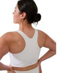 Athleta  Women Small Conscious‎ Crop Solid White Build In Bra Yoga Tank Photo 1