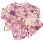 Wildfox Purple Tie Dye Stars Lounge Set Sweatshirt & Shorts Size Medium NWT Photo 3