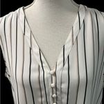 Maurice's NWT Pink/Black Striped Sleeveless V Neck Top Career Office Wear L Photo 2