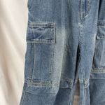 KGYA Women's Denim Cargo Pants Size Small Blue Utility Wide Leg Jeans NWT Photo 1