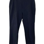 Vince Midnight Blue Wide Waistband Tailored Pants Size L SHORT Pull On Side Zip Photo 0