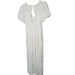 Club Monaco  White Open Back V-Neck Textured Style Tie Back Jumpsuit Size 4 Photo 3