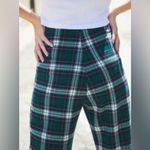 Brandy Melville Women's Green and Black Plaid High-Waist Pants Trousers Size S Photo 1