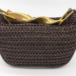 ZARA  Woven Woven Mini Bag Gold Twisted Handle Brown Crossbody Minimal Urban Photo 0