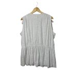 Lane Bryant White Sleeveless V-Neck Ruched Shoulder Peplum Top Women's 18/20 New Photo 7