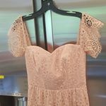Dress the Population  River Lace Off the Shoulder Fit & Flare Dress Blush L NWOT Photo 5