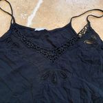 ZARA  B W Collection Embroidered Tank Black S Cutout Embroidery Photo 6