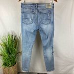 Silver Jeans Silver Blue Embroidered Floral Izzy Skinny Ankle Jeans 27 Photo 3