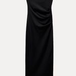 ZARA  Strapless Midi Dress Black Photo 0