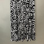 Maggy London Maggie London Dress Ruched Waist Size Large Black White Spiral Print Circular Photo 7