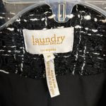 Laundry by Shelli Segal  Black White Tweed Fringe Double Breasted Vest Medium Photo 8