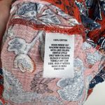 Wonderly  Floral Blouse Size PXL Red Gauzy Cotton Lightweight Flowy Boho Artsy Photo 5