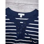 Charter Club Women's Lace Neck Striped Above the Knee Sheath Dress Blue large Photo 5