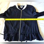 Lucy Paris  Dark Blue and White Bomber Jacket Photo 12