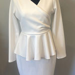 Elegant White Peplum Dress zip n back sexy looks Size M Photo 0