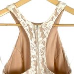 Elegant White Halter Floral Lace Gown Slit Embellished Waist Size 0 Slit Formal Photo 7