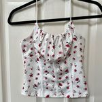 SheIn white red flower crop top Photo 4