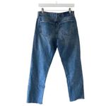 ZARA Women’s Blue Denim Distressed Raw Hem Y2K Straight Ankle Jeans SZ 6 #1132 Photo 4