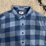 Pact Blue Plaid Flannel Shirt Mini Dress Photo 4
