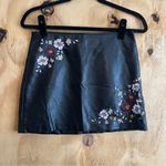 Hippie Laundry  Faux Leather Embroidered Boho Mini Skirt Sz S Photo 0